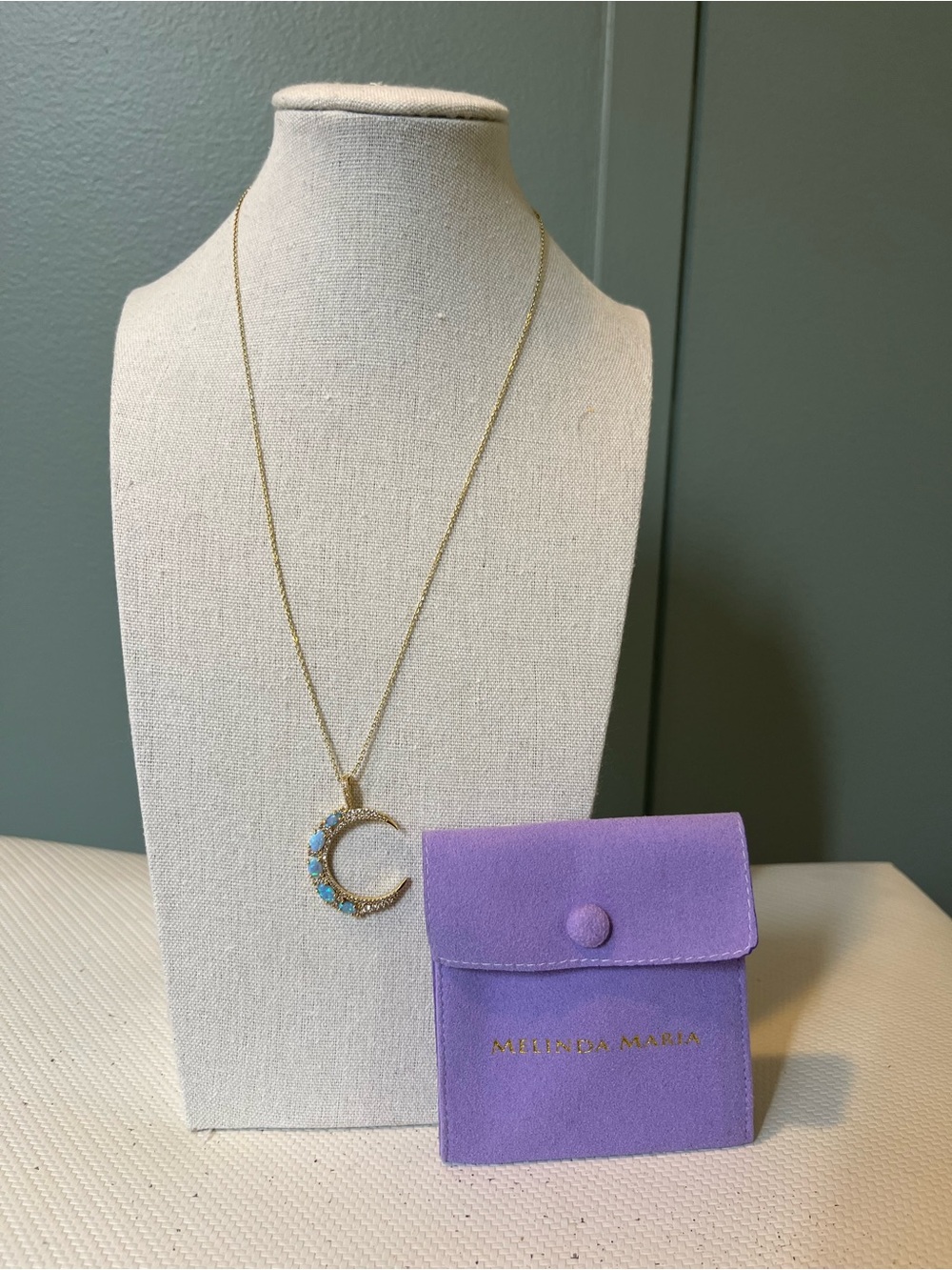 Melinda Maria She’s an Icon Moon Necklace Opal - Picture 4 of 6